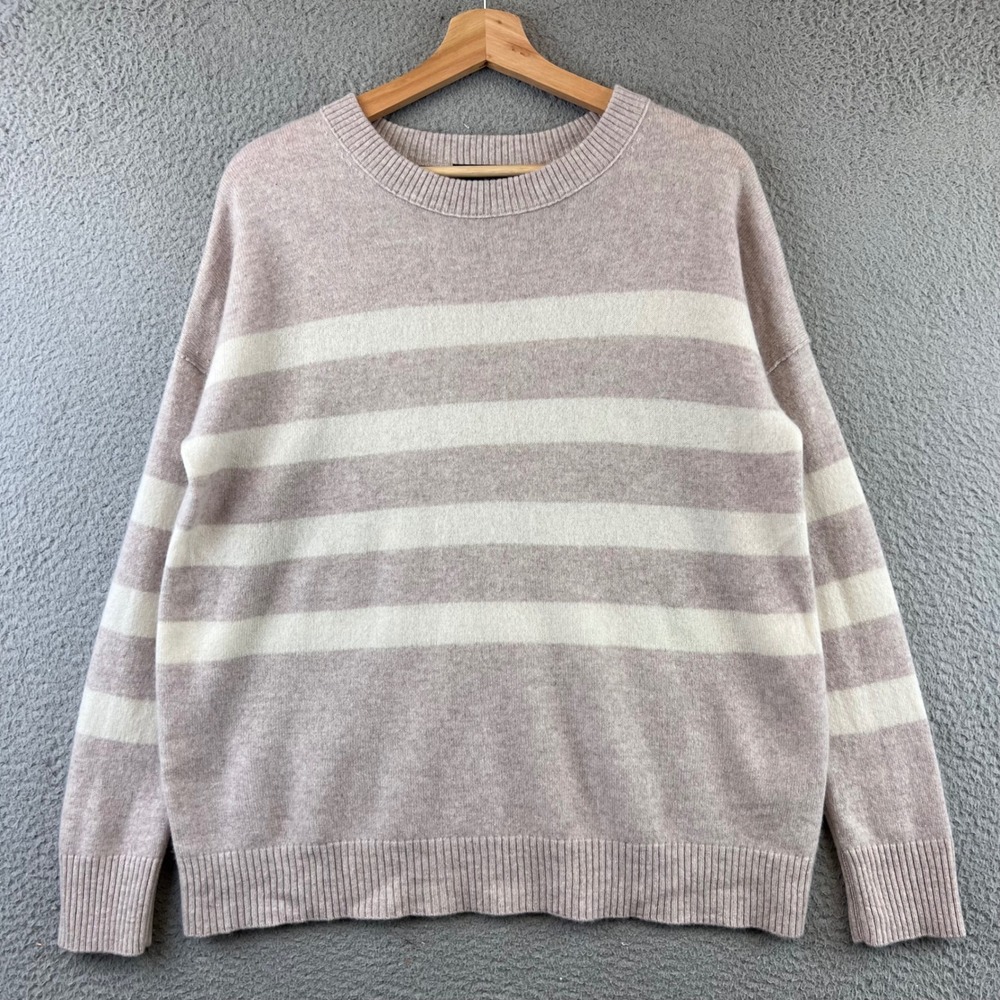 FORTE CASHMERE Women's Striped Crew Neck Sweater Size S Cashmere‎